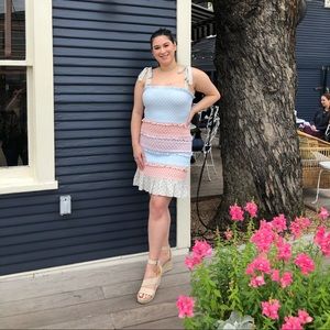 Large Polka Dot Multicolor Ruched Bodycon Dress